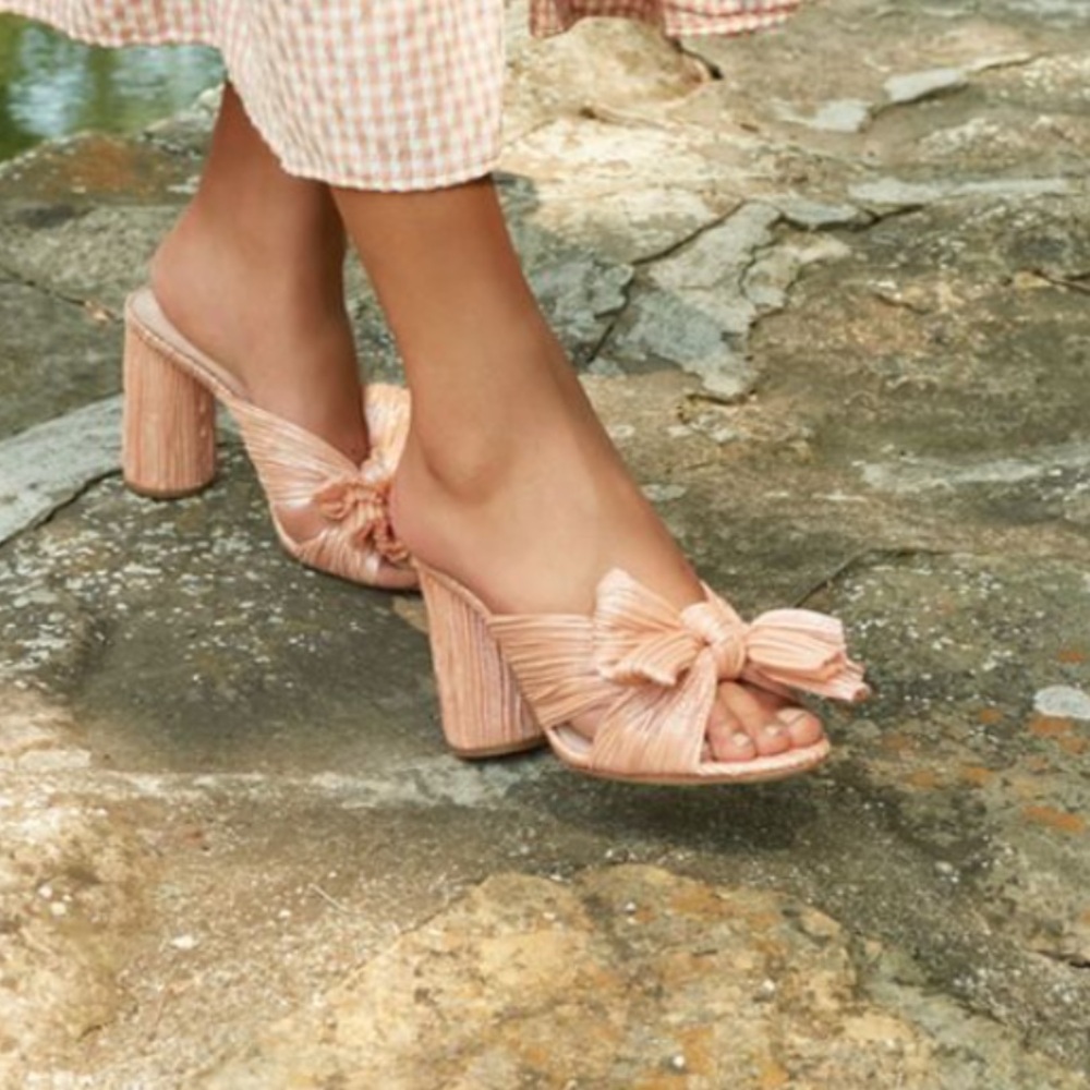 Loeffler Randall Penny Peach Shimmer Mule